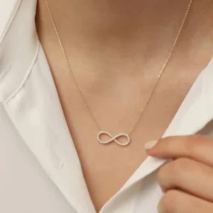 Salty Women's Infinity Love Golden Crystal Necklace